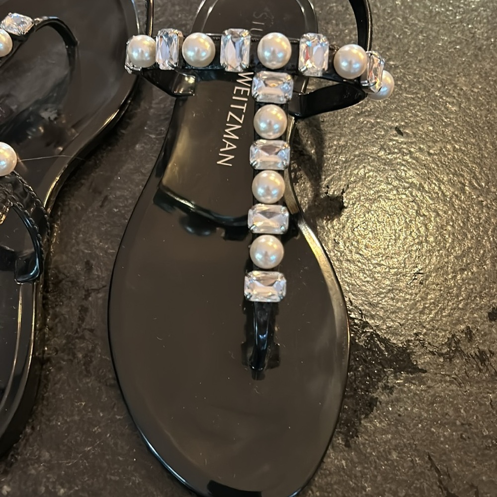 stuart wiseman pearl and crystal thongs - Picture 3 of 6